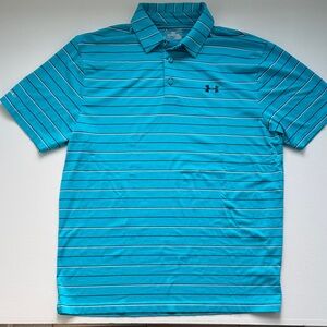 Under Armour Men's Aqua Striped Polo
